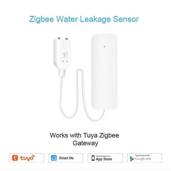 Tuya ZigBee Vattennivåsensor Läckslarm Översvämningsläcksdetektor Smart Hem Vattenvarning Överflödeslarm Säkerhetssystem
