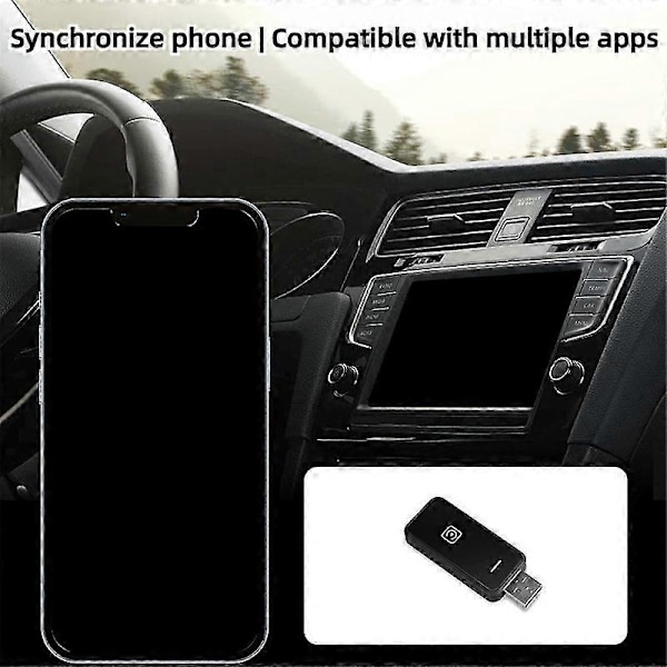 2in1 Miniadapteri puhelimelle - Plug and Play -autotarvike muuntaa langalliset yhteydet langattomiksi Bluetooth-Wifin kautta