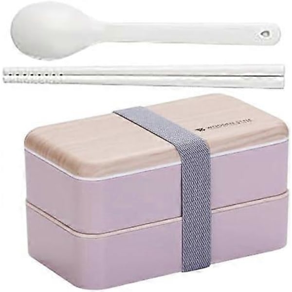 Hometric Rosa Bento Matlåda för Barn och Vuxna, 1200ml 2 Lager Matlåda med Fack