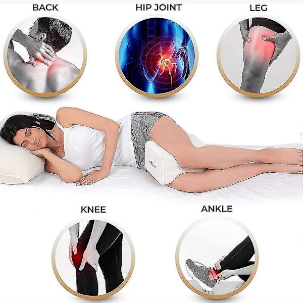 Ortopedisk knäkudde, ortopedisk benkudde med memory foam för sidosovare, avslappnande ortopedisk knäkudde idealiskt val för sidosömn