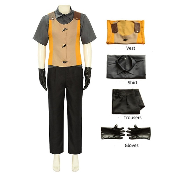 2023 Ny Cosdaddy Owl House Hunter Cosplay Kostym Vuxen Herrskjorta Byxor Väst Kostymer Halloween Carnival Costume XS
