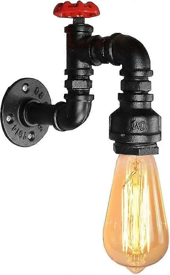 Industriel LED Smedejerns Væglampe E27 Base Sort (1 Pakke)