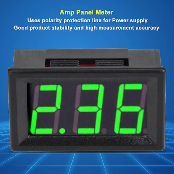 Digitalt DC Strøm Display Panel 0-10A Amperemeter - To 0.56 tommer Kabler