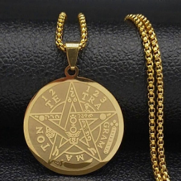 Pentagram Medaljong Halskjeder For Menn Kvinner Retro Femstjerners Rune Menn Kvinner Halskjede Punk Stil Casual Party Tilbehør