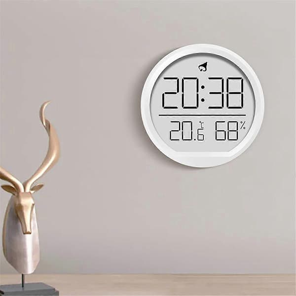 LED digital väggklocka temperatur, luftfuktighet, datumvisning elektronisk klocka Black