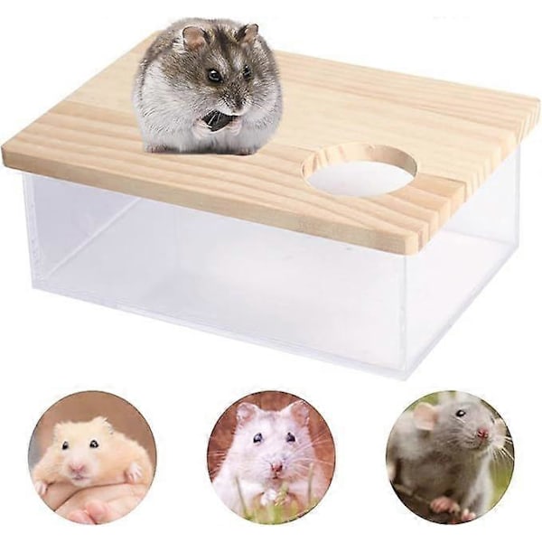 Hamster Sandbad Duschlåda Dvärg Chinchilla Basturum Akryl Gräv Sandbehållare Smådjur Badrum Toalett för Gerbil Igelkott Ekorre