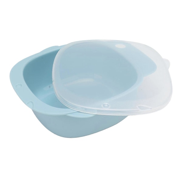 Stor Blå Babyskål med Fleksibelt, Fald-Resistent Design og Sikkert Låg - 400ML Spædbarns Fodringsløsning