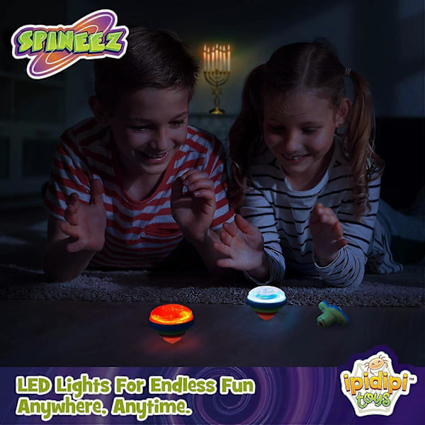 Lysande Snurror för Barn, Set om 12, UFO Snurrileksaker med Blinkande LED-lampor, Roliga Födelsedagspresenter, Godispåsefyllning för Pojkar och Flickor