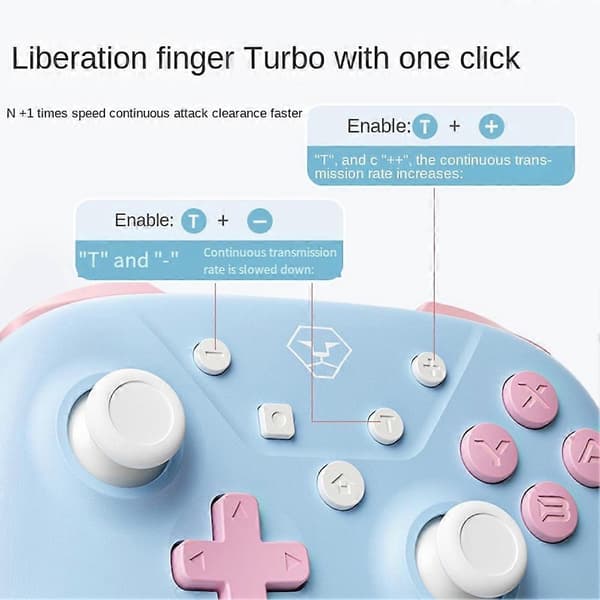 Aolion for Switch Bluetooth Gamepad 3-modus somatosensorisk vibrasjon godterifarget håndtak blå Blue