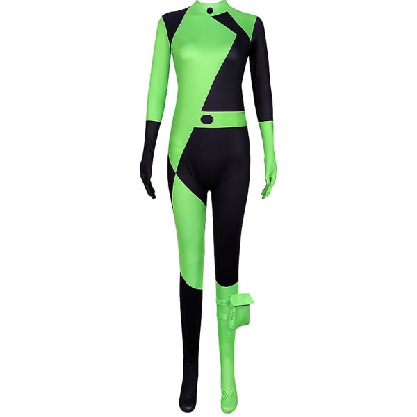 Cosdaddy Shego Cosplay Kostym Vuxen Dam Jumpsuits Kostymer Flickor Halloween Carnival Party Kostym S