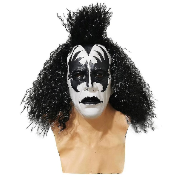 Halloween Jul Halloween Kiss Gene Simmons Skrämmande Cosplay Latex Huvudmask Läskig huvudbonad Fest Fancy Dress Up Demon Kostym Rekvisita style 1