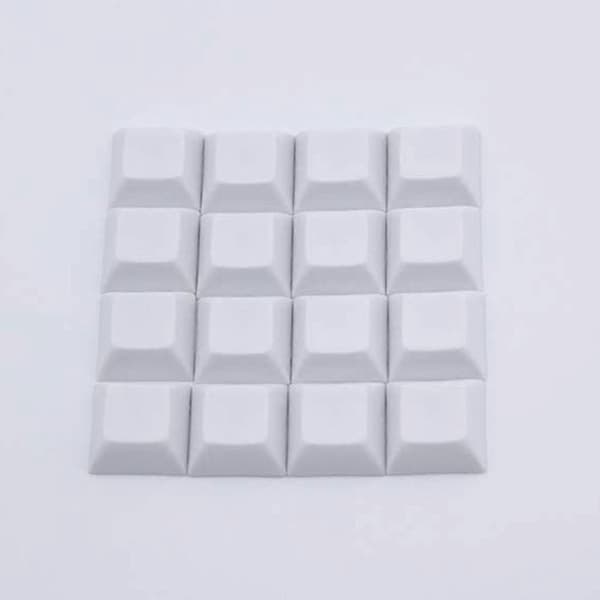 37 stk. PBT DSA 1u keycaps til Cherry MX custom keycap sæt, hvid