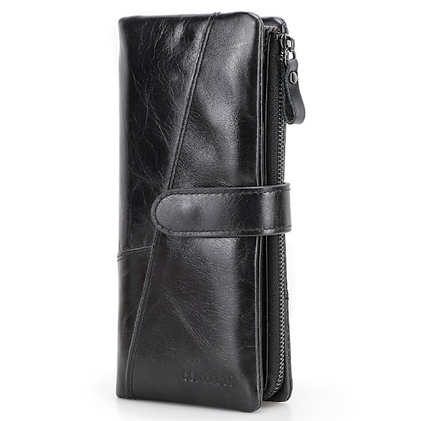 Uuden brändin miesten lompakko muoti aitoa nahkaa vintage miesten lompakko Black