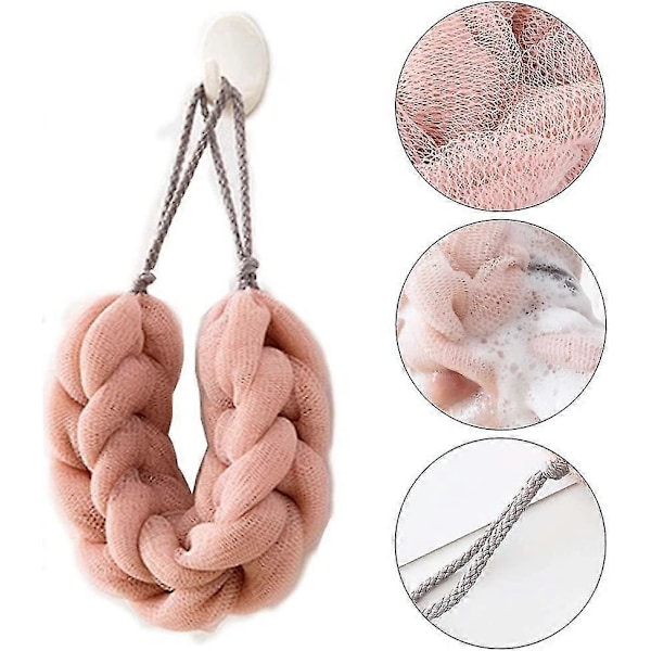 3 st Ryggskrubbare Mesh Duschpuffar Loofahs Djup Exfolierande Bad Duschpuff Ryggborste Svampar Tar Bort Döda Hudceller