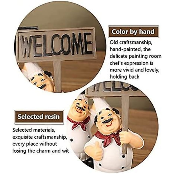 Kockprydnader - Dekorativa Restaurang Resin Söta Figurer Miniatyr Staty Prydnader Välkomstskylt