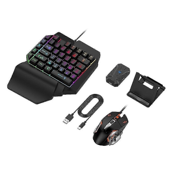 Mixpro Sett Mobilspill Tastatur Og Mus Adapter, Pubg/call Of Duty Kontroller Konverter Kablet/trådløs For Android/(ios Mindre Enn 13.4)