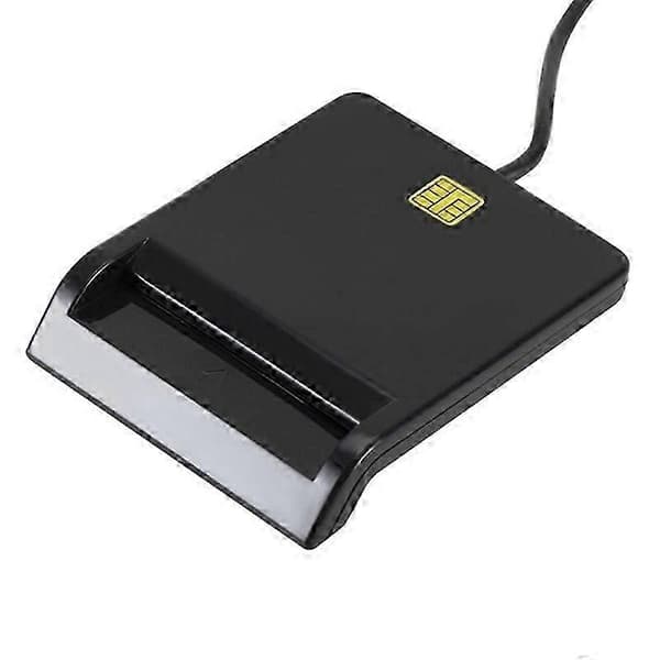 USB Smart Card Reader Bankomat Skattedeklaration IC-kort ID-kort Smart Card Reader (Svart)