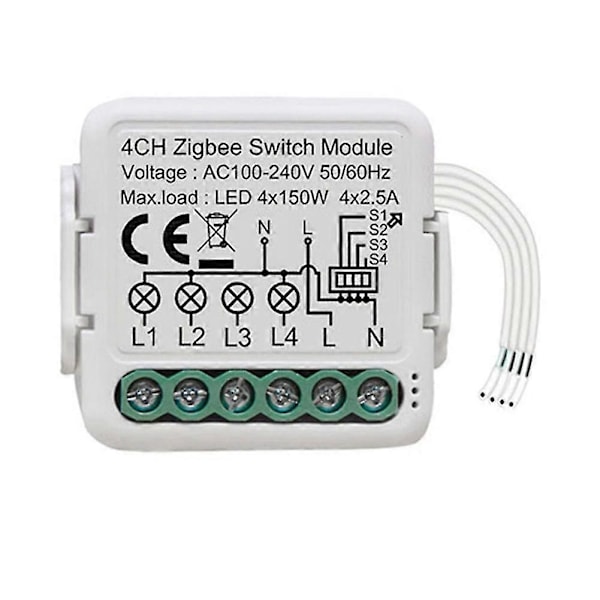 Tuya Zigbee Smart Switch Modul Relæ 4 Smartlife Trådløs Kontrol Kompatibel Home Yandex