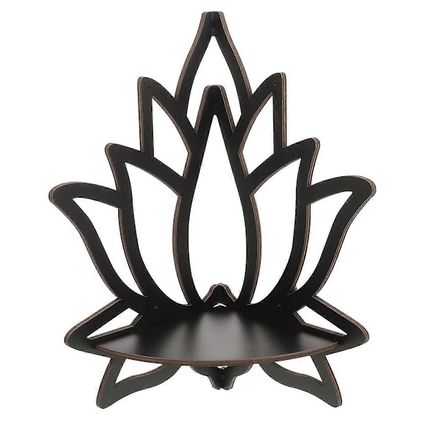 Lotus Hörnhylla Trä Väggmonterad Flytande Hylla Dekorativ Blomväxt Displayhylla för Sovrum