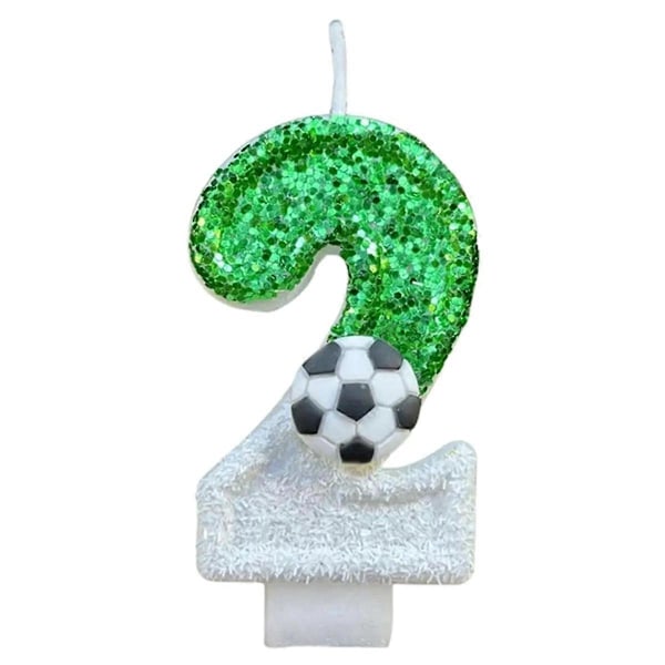 Fotbollsljus Nummer 0-9 Gröna Glitter Födelsedag Kreativa