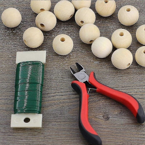 120 st Naturliga Träkulor, 2,5 cm Trähantverkskulor Obehandlade Runda Träkulor Dekorativa Kulor För DIY Hantverk