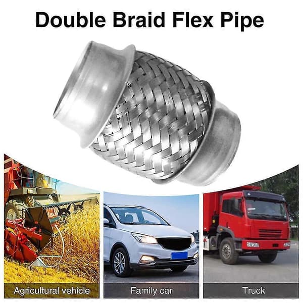 Dubbelflätad Flexrör Professionellt Avgassystem Rostfritt Stål 2 X 4 tum