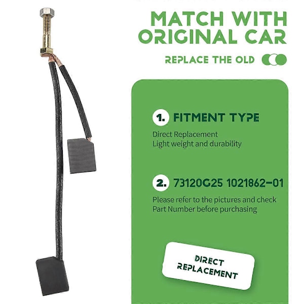 Til Golfvogn ADC Motor Børstesæt til Club Car & EZGO TXT 1997-2009 Elektrisk 7102186201 73120-G25