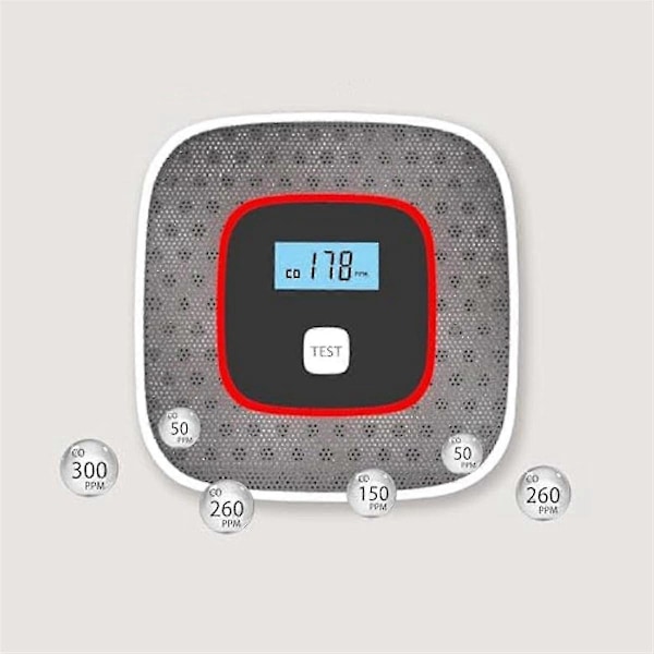Kolmonoxidvarnare, CO-larm, Kolmonoxidlarm med LCD-display, Batteridriven CO-detektor