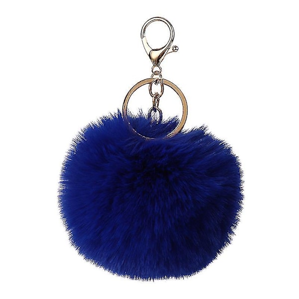 Pompom Nyckelring i Äkta Kaninhår, Garanterat Mjuk - Ljusrosa