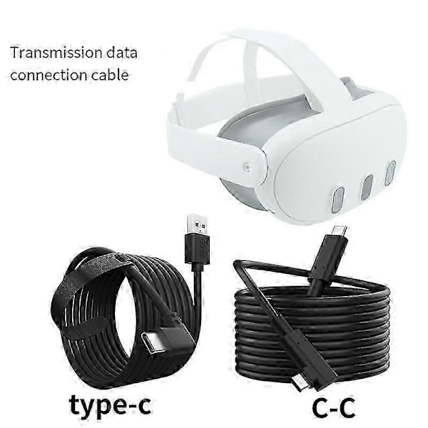 För Meta Quest3 3.0 Link Kabel Steam VR Höghastighets Stabil Dataöverföring Kan Casta Skärmen Anslutningskabel, A