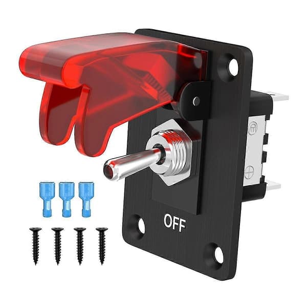 Vippebryter 12V DC 20A Belyst Vippebryter 3 Pin ON/Off SPST LED Illuminert med Monteringspanel