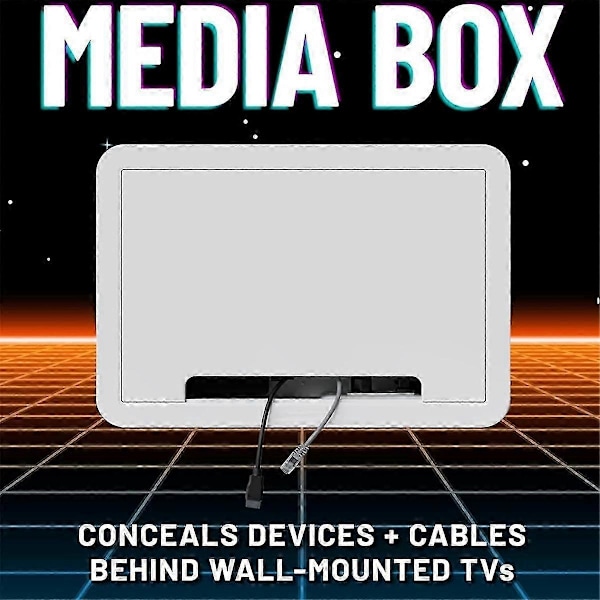 9-tommers TV-medieboks for veggmontering - Innfelt TV-uttak og nettverkskabinett
