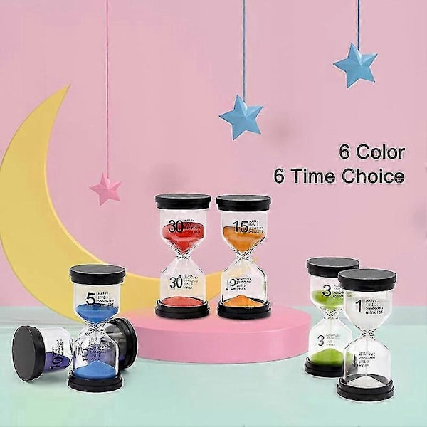 Sandtimer, Timglas Sand Färgstarka Minuter Sandglas Timer med Skyddande Hölje för Klassrum Hem