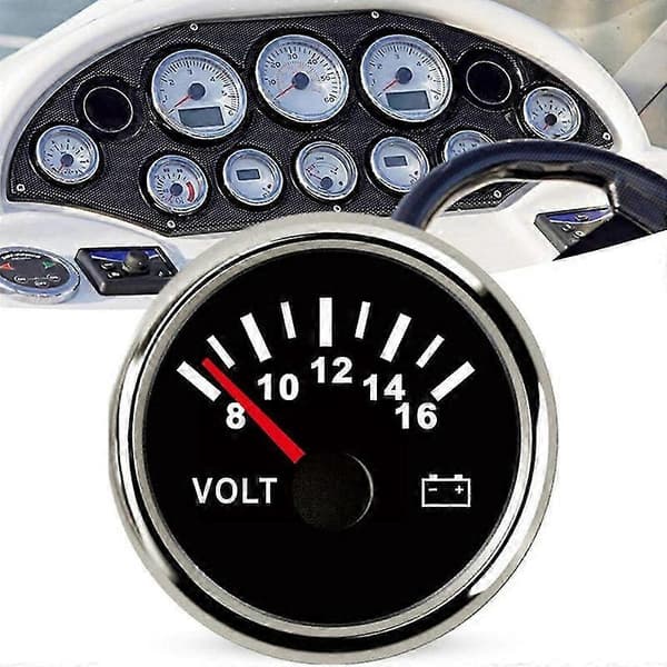52mm Universal Digital Voltmeter Måler Volt Meter 8-16V til Båd Yacht Auto Motor Home Lastbil