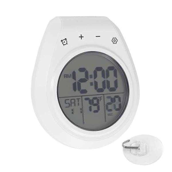 Digital Duschklocka Vattentät, Badrumstimerklocka, Digital Köksväggklocka, LCD-display, 12/24