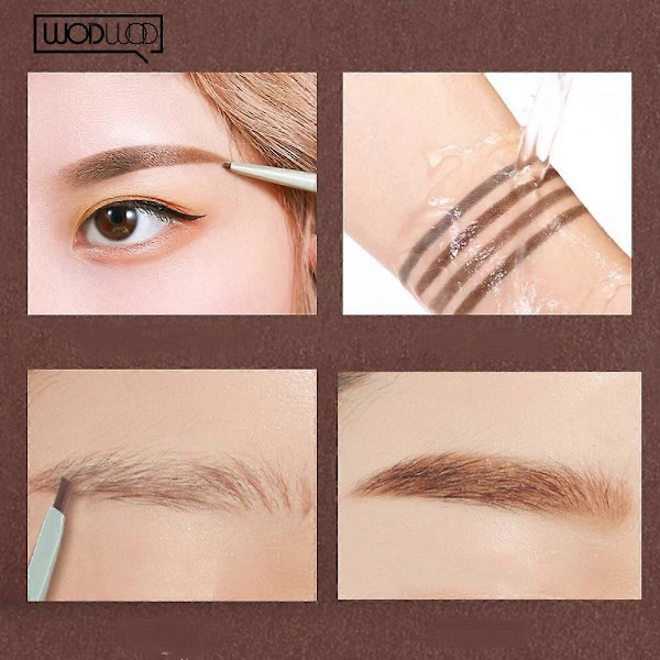 Ultrafin øjenbrynspen - roterende øjenbrynspen, holdbar, svedafvisende og svær at fjerne makeup