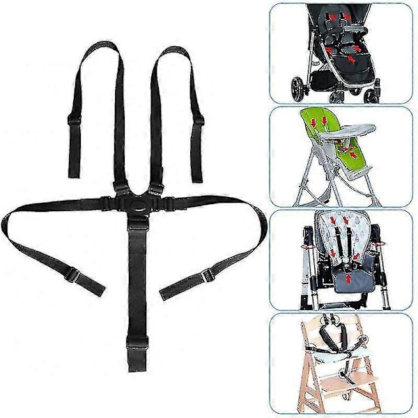 Universal Baby 5-punktssele Säkerhetsbälte för Barnvagn Barnstol Sittvagn Buggy Barn Barnvagn