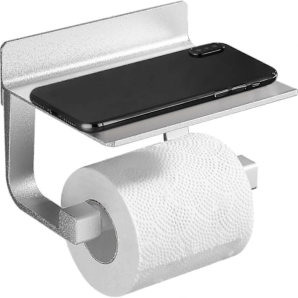 Vahva WC-paperiteline rullalla, itseliimautuva, hopeanvärinen metalli
