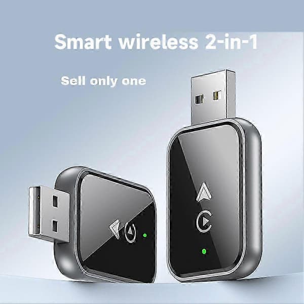 2-i-1 Trådløs CarPlay-adapter for /Android Mini Størrelse Kablet til Trådløs CarPlay med Adapterkabel