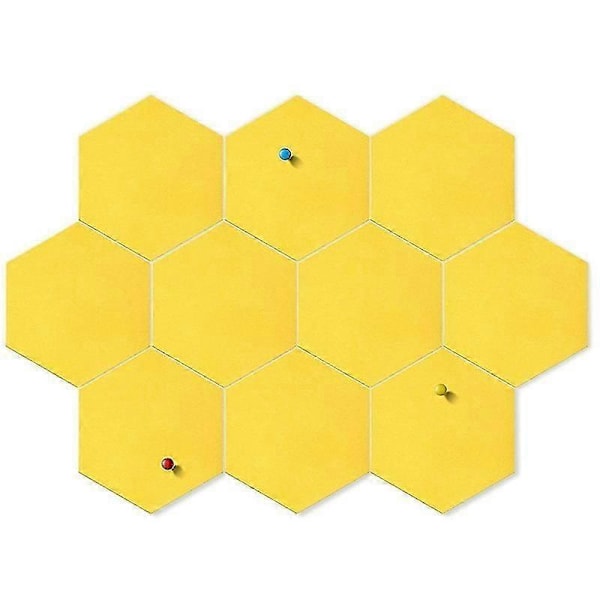 10-pack Anslagstavla Hexagon Filt Tavlor Anslagstavla Memotavla med 10 st Knappnålar, Dec