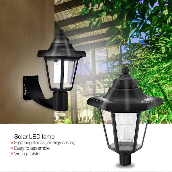 LED Solar Vegglampe Utendørs for Hage Balkong