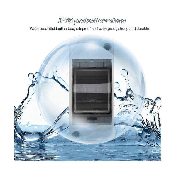 2-vägs distributionsskyddsbox, vattentätt transparent lock 2 DIN-skena utomhusdistributionsbox