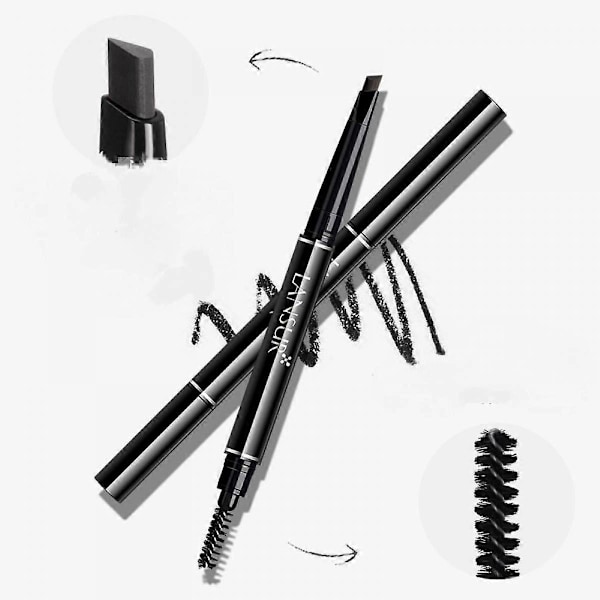 Beauty Øjenbrynspen - Universal Automatisk Brynpen Med Spoolie Børste - Perfekt Øjenbryns Makeup Former og Filler Til Kvinder Brun