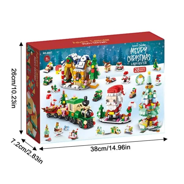Julens adventskalender 2023 24 dagars nedräkning till julens överraskning Blindbox Set Byggklossar Leksaker Presenter till barn style 3