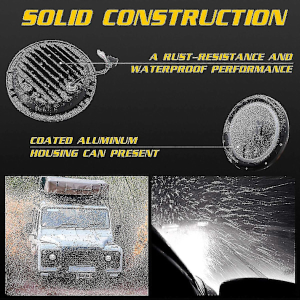 H4 400W 7 tums LED Strålkastarlampa För Niva Urban För Wrangler Off Road