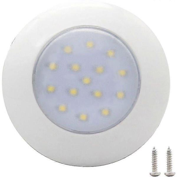 15 LED:n pyöreä auton sisävalo, 12V valkoinen valo, vedenpitävä sisävalo, 95mm