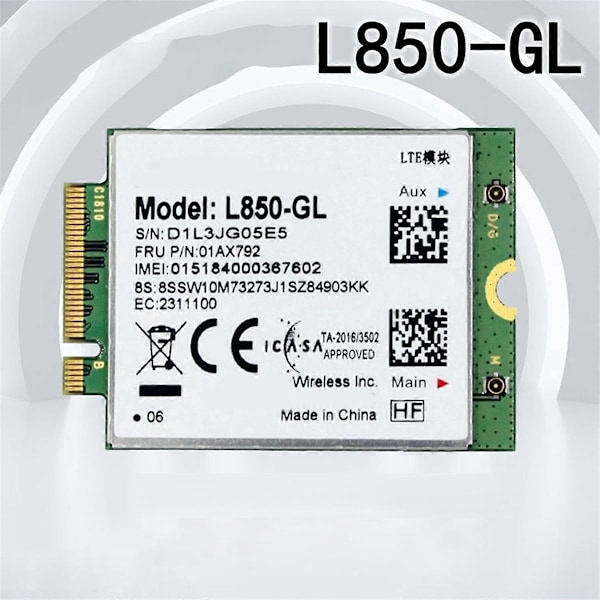 L850 GL WiFi-kort 01AX792 NGFF M.2 Modul til Lenovo ThinkPad T580 X280 L580 T480S T480 P52S