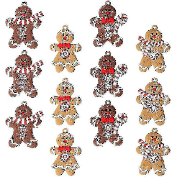 24 st Pepparkaksgubbe Ornament Julgransdekorationer Julgranspynt Presenttaggar