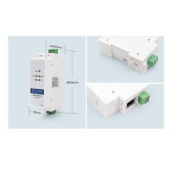 DR302 DIN-skinne Seriell RS485 til Ethernet TCP IP Server Modul Ethernet Konverter Modbus RTU til Modbus TCP Enhet