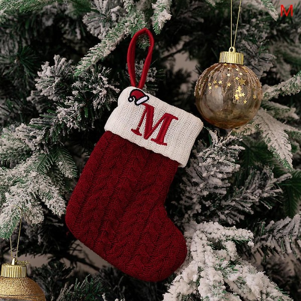Christmas strumpor stickning brev strumpa dekoration för hem Xmas Tree Ornament style 13